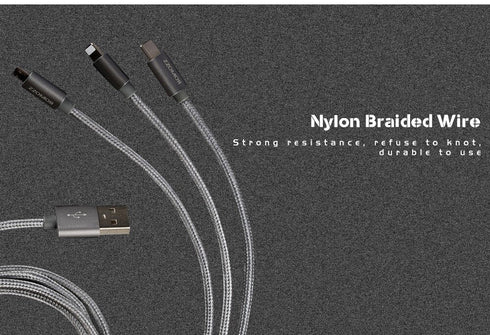 Romoss 3 in 1 Fast Charging cable for iPhone / Type-C / Micro 2.4A - CB25A